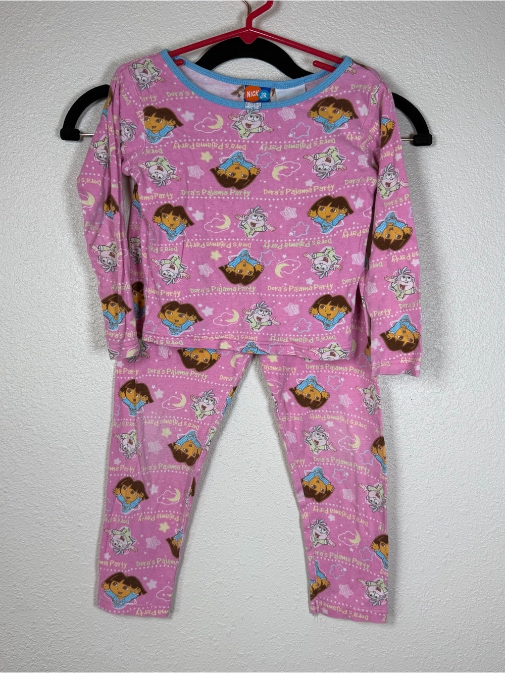 Vintage Y2K Nick Jr. Girls 6 Dora The Explorer Boots 100% Cotton Pajama Set
